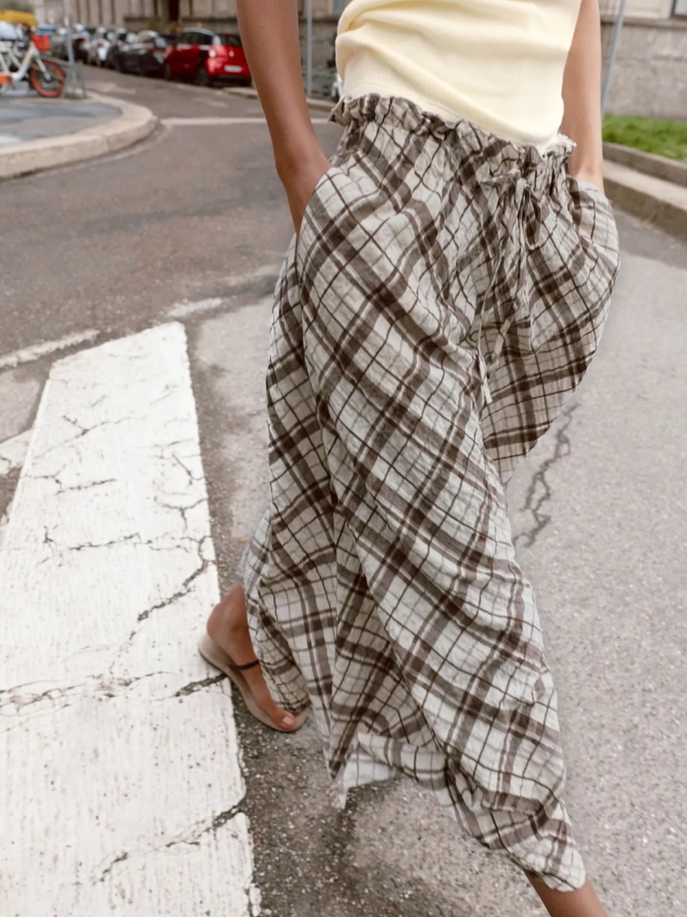 Zara Brown and Cream Plaid Maxi Skirt - Picture 3 of 5
